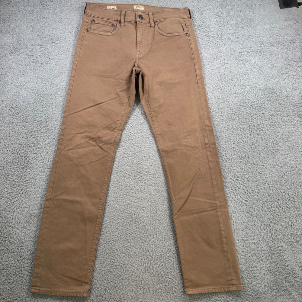 J.Crew 484 Slim Fit Stretch Chino Pants Mens 29x30 Brown Tan Cotton Twill